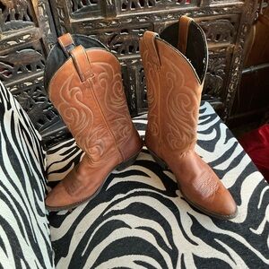 Vintage Leather Brown Western Boots Made in USA